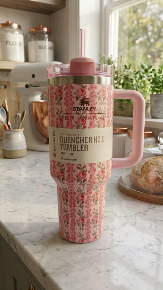 Stanley Tumbler (1200)ml - Floral Pink Rose Print