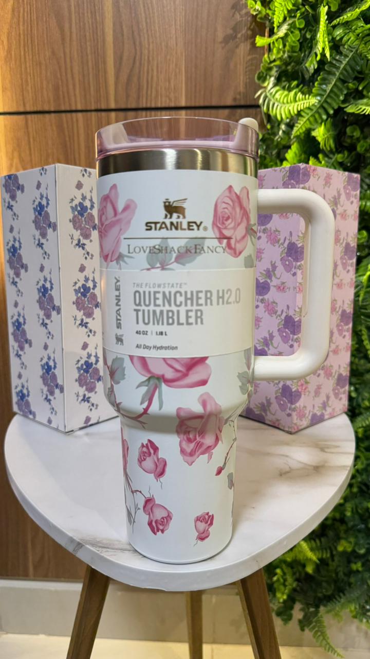 Stanley Tumbler (1200)ml - Ribbon Rose White
